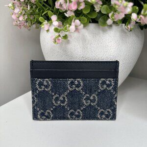 Gucci GG Denim Card Holder Authentic